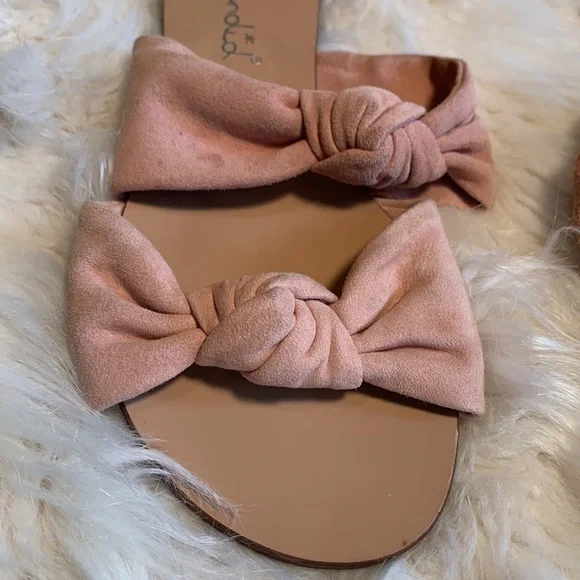 Splendid Barton Knotted Suede Slides in Dark Blush Size 7.5 - Picture 5 of 11